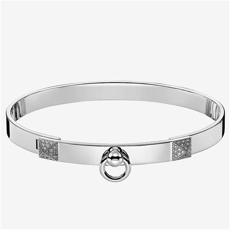 hermes silver collier de chien bracelet|h bracelet Hermes.